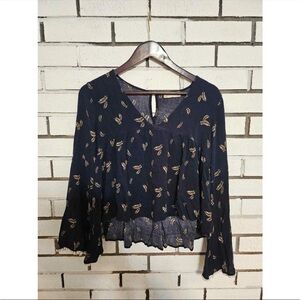 Navy Blue Floral Women's Top Altar’d State